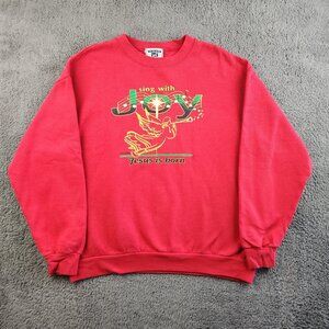 Vintage Holiday Christmas Sweater Men's Large Indiana Baptist Church Crewneck